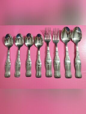 Gibson Coca Cola Stainless Flatware. Partial Set Of 8 Pieces.  (1248)